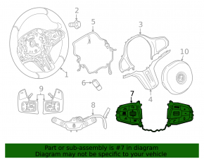 Кнопки управления на руле BMW X7 G07 19-26 M-Sport