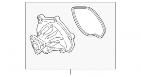 Помпа водяная Porsche Panamera 10-16 3.0, 4.8