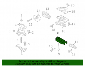 Подушка двигателя верхняя АКПП Ford Edge 19-24 2.7T