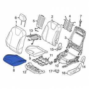 Водительское сидение Ford Focus mk3 15-18 рест, без airbag, механич, ткань черн