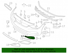 Обрамление решетка птф левое BMW 4 F32/33/36 15-20 Modern line, закрытая