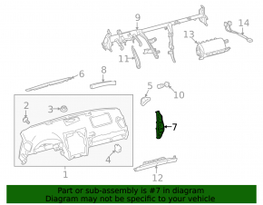 Накладка торпеды боковая левая Lexus IS250 IS350 06-14 черная