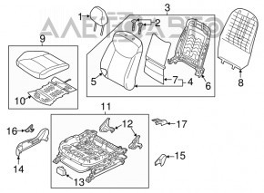 Пассажирское сидение Hyundai Elantra UD 11-13 без airbag, ткань сер