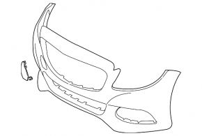 Бампер передний голый Mercedes C-class W205 300/350e/350h/400 15-18 под парктроники, Luxury