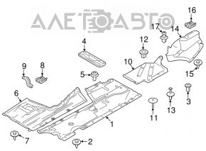 Защита днища задняя левая BMW 4 F32/33/36 14-20 сломано крепление