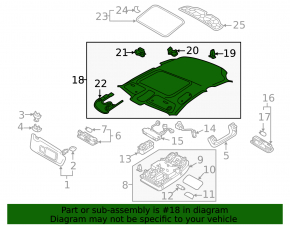 Обшивка потолка Audi A3 8V 17-20 4d черная под люк