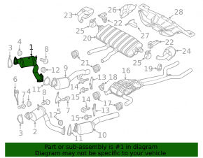 Приемная труба с катализатором правая вторая Porsche Cayenne 958 11-16 Hybrid заломан болт