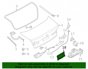 Площадка номера двери багажника BMW X1 F48 16-22