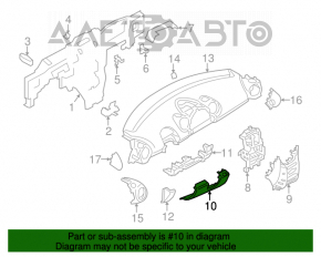 Накладка колени водителя Mini Cooper Countryman R60 10-16 черн, царапины