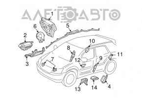 Модуль srs airbag компьютер подушек безопасности Lexus RX400h 04-08