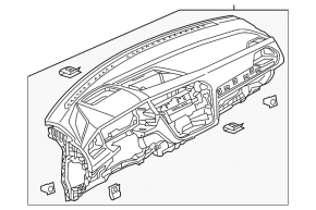 Торпедо передня панель без AIRBAG VW Tiguan 18-24 чорна