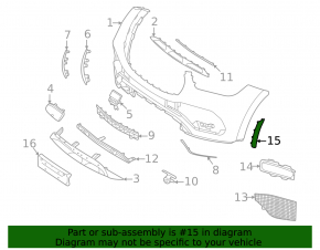 Накладка переднего бампера правая Mercedes W167 GLE 350 450 20-23 AMG pkg