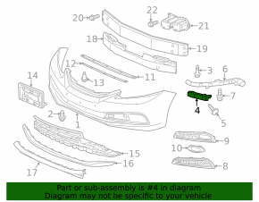 Крепление переднего бампера левое Honda Civic 11-15 2013-15