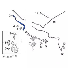 Поводок дворника левый Ford Mustang mk6 15-23
