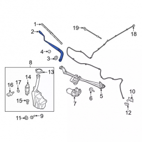 Поводок дворника левый Ford Mustang mk6 15-23