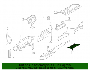Накладка передней панели центральная нижняя Ford Escape MK4 20-22 бежевая, малая