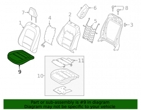 Обшивка спинки пассажиского сиденья Ford Escape MK4 20-22 кожа, бежевая с черным, перфорация, подогрев, примята кожа