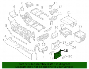 Накладка центральной консоли задняя нижняя Land Rover Range Rover Velar 18-23 черная, царапины
