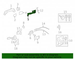 Механизм ручки двери задней правой Toyota Sequoia 08-19