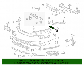 Крепление переднего бампера правое Honda Crosstour 10-15 2013-15