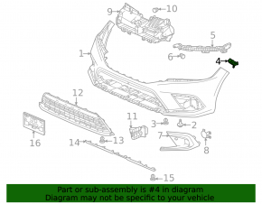 Крепление переднего бампера левое внешнее Honda Civic XI FE/FL 22-26