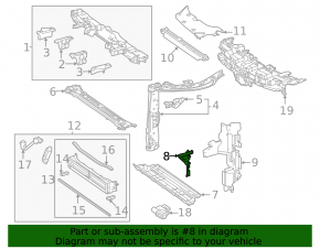 Дефлектор радиатора правый Toyota Crown 23-26 Limited, Platinum, XLE, 2.4, 2.5