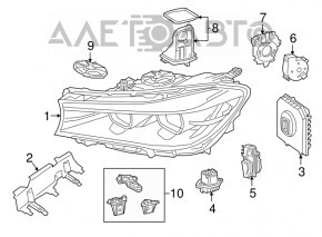 Стекло фары левое BMW 7 G11 G12 16-19 LED, адаптив