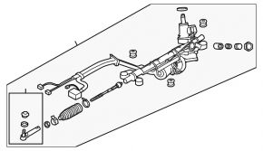 Рейка рулевая Subaru Forester 14-16 SJ отрезан провод, люфт
