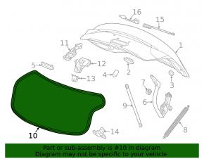Уплотнитель крышки багажника Chevrolet Impala 14-20