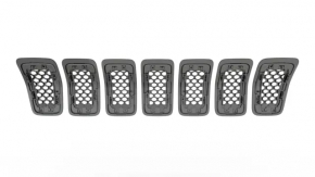 Решетка радиатора grill Jeep Cherokee KL 19-23 рест сер комплект 7шт