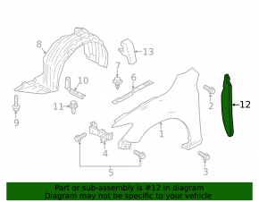 Ущільнювач крила двері-крило правий Mazda 6 13-21