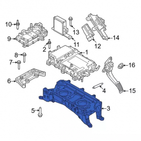 Кронштейн опоры бортового зарядного устройства левый Ford Mustang Mach-E 21-26