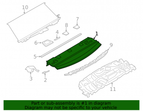 Полка задняя BMW 3 F30 4d 12-18 черная