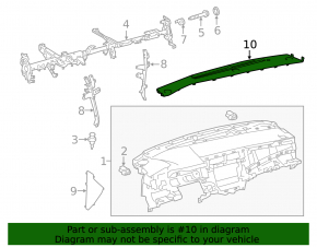 Накладка торпеды под динамики Toyota Avalon 13-18 черная, под JBL