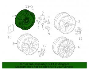 Запасное колесо докатка VW Jetta 19-26 R16