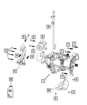 Трубка сапуна переднего редуктора Jeep Cherokee KL 19-23 2.0Т