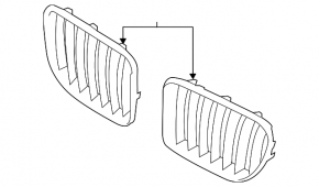 Решітка радіатора grill BMW X1 E84 13-15 x line