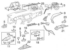 Накладка коліна водія Toyota Camry v70 18-24 темно-сіра, потерта