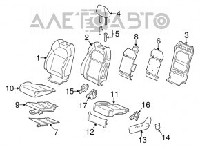 Водительское сидение Acura MDX 14-15 без airbag, электро, кожа серое