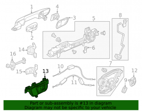 Ручка двери внутренняя задняя правая Honda Civic XI FE/FL 22-26 серая