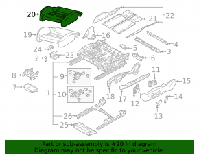 Водійське сидіння Audi A6 C8 19-25 з airbag, електричне, підігрів, вентиляція, шкіра світло-коричнева, чорний пластик, корозія кронштейна, мікротріщини