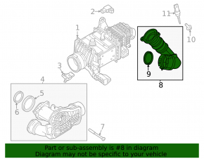 Патрубок интеркулера выпуск левый Volvo XC60 22-23 B6