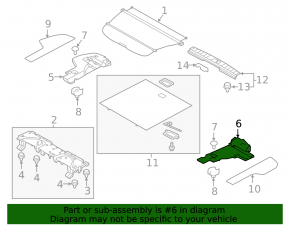 Пенопласт левый Subaru Outback 15-19