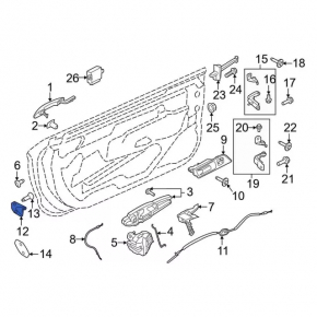 Скоба замка двери передней правой Ford Escape MK4 20-26