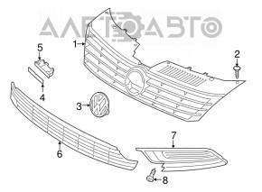 Решетка радиатора grill VW CC 13-17 рест