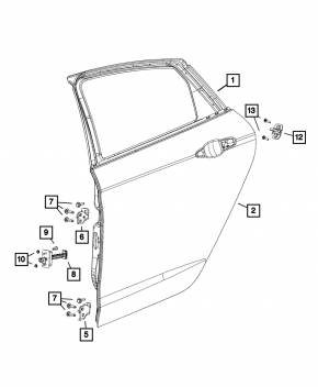 Петля двери верхняя задняя правая Chrysler 200 15-16