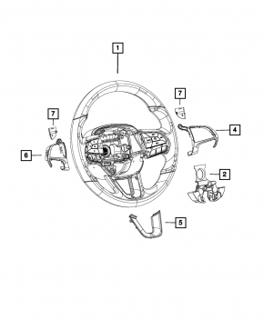 Руль голый Dodge Challenger 15-23 рест черн