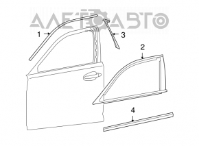 Накладка двери нижняя передняя левая Lexus LS460 LS600h 07-12 с хромом, потерта