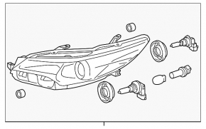 Фара передняя правая Toyota Camry v55 15-17 usa SE\XSE галоген