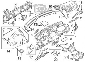 Торпедо передняя панель с AIRBAG Lincoln MKZ 13-20 коричневая